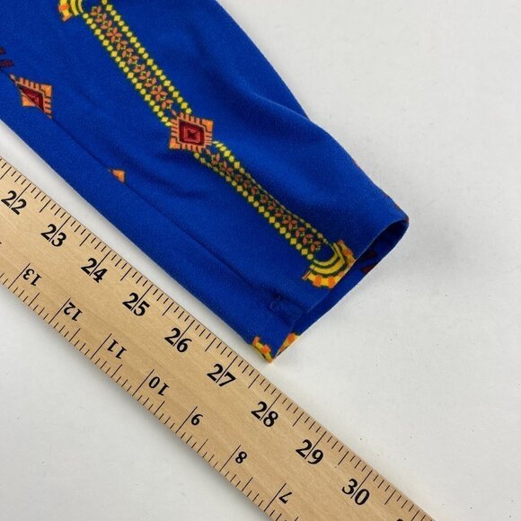 Lularoe Leggings Womens Tall & Curvey Blue Striped Pattern - Picture 9 of 11